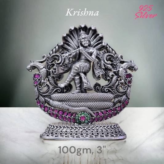 Shree Krishna Idol In Pure 925 Silver