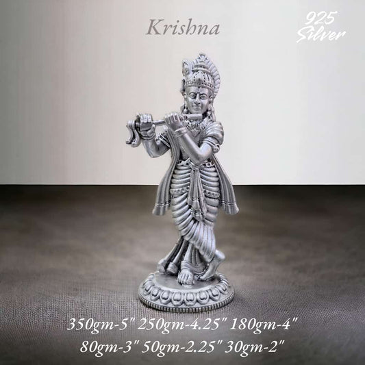 Shree Krishna Idol In Pure 925 Silver