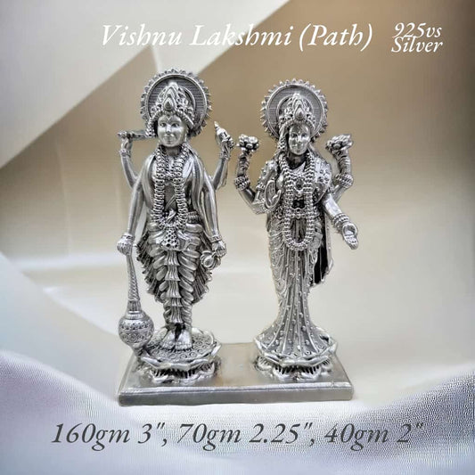 Laxmi Narayan Idol In Pure 925 Silver