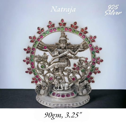Nataraja Idol In Pure 925 Silver
