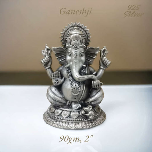 Lord Ganesh Idol In Pure 925 Silver