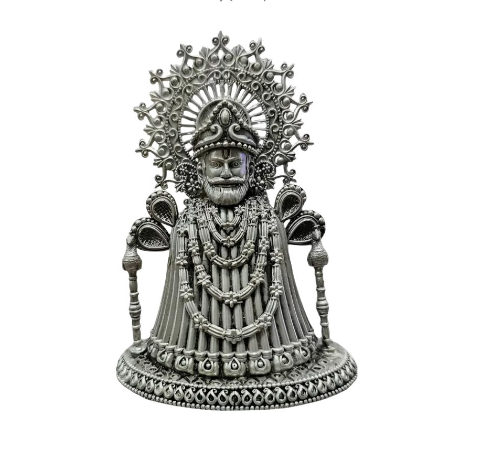Intricate pure 925 silver Shyam Ji statue with detailed craftsmanship by RudraShiv Blessing