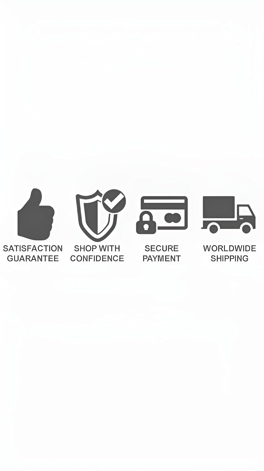 Icons representing satisfaction guarantee shop with confidence secure payment and worldwide shipping for Shiv Ganesh Yantra for home