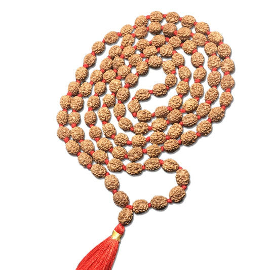 4 Mukhi Indonesian Rudraksha Mala 108 Beads (7mm-9mm)