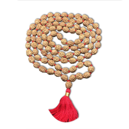 4 Mukhi Indonesian Rudraksha Mala 108 Beads (9mm-11mm)