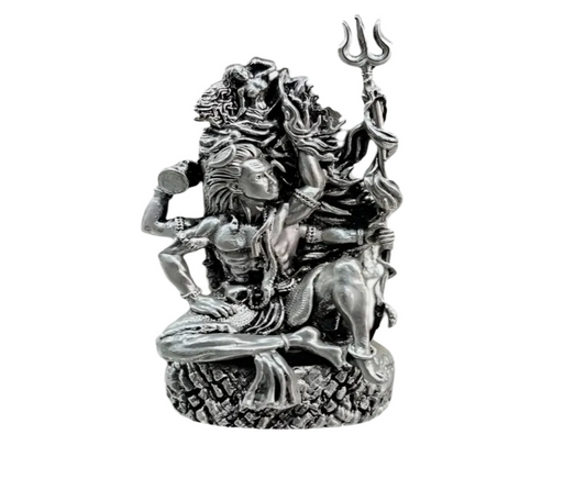 925 silver Lord Shiva idol seated with trident and detailed craftsmanship from RudraShiv Blessing