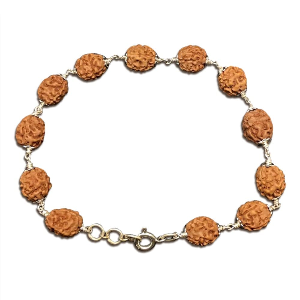 4 Mukhi Indonesian Rudraksha Bracelet In Silver