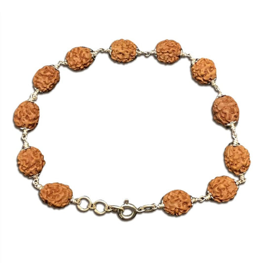 4 Mukhi Indonesian Rudraksha Bracelet In Silver