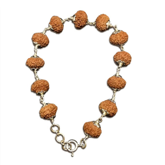 7 Mukhi Indonesian Rudraksha Bracelet In Silver