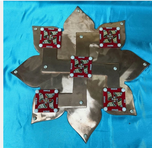 Copper Lotus Swastik For All Navgraha & Vastu Dosh Nivaran 18 Inch Energized