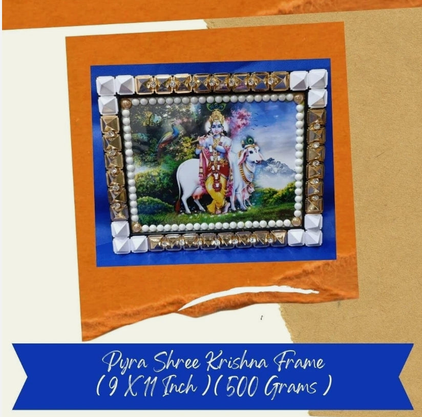 Krishna Frame With Pyramids/Crystal Beads For Reducing Debts Activated Energized