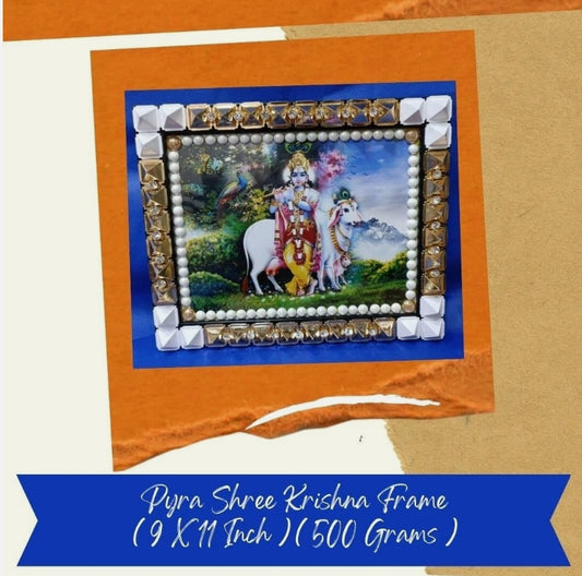 Krishna Frame With Pyramids/Crystal Beads For Reducing Debts Activated Energized