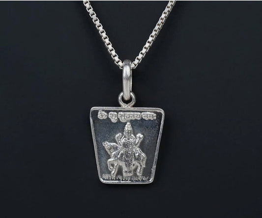 Shukra (Venus) Planet Yantra Pendant Pure Silver Activated & Energized Locket