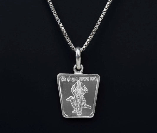 Shani (Saturn) Planet Yantra Pendant Pure Silver Activated & Energized Locket