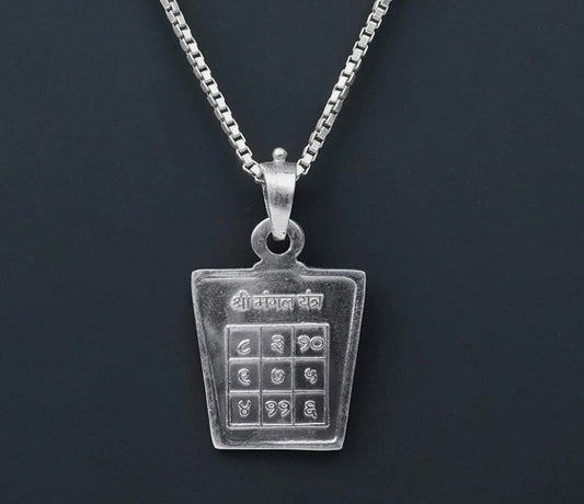 Mangal (Mars) Planet Yantra Pendant Pure Silver Activated & Energized Locket
