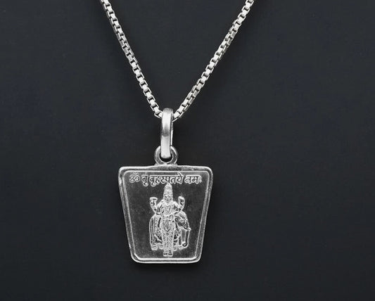 Guru (Jupiter) Planet Yantra Pendant Pure Silver Activated & Energized Locket