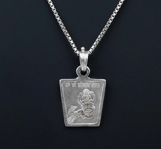 Chandra (Moon) Planet Yantra Pendant Pure Silver Activated & Energized Locket