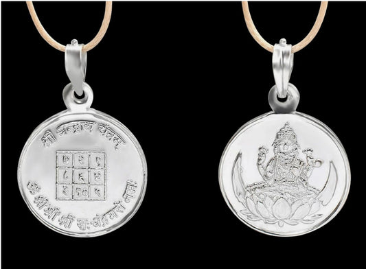 Chandra (Moon) Graha Yantra Pendant Pure Silver 999 Activated & Energized Locket
