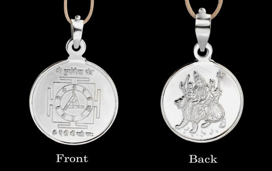 Durga Bisa Yantra Pendant Pure Silver 999 Activated & Energized Locket