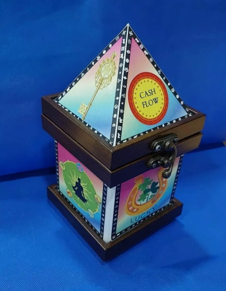 Pyramid Cash Box For Attracting Cash Flow / Good Luck / Positive Cosmic Energy