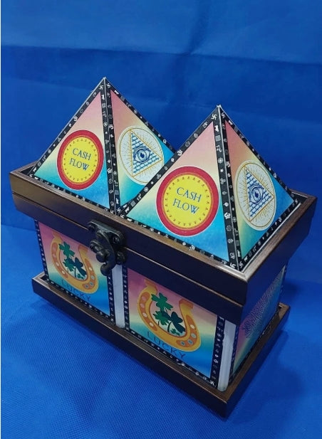 Pyramid Cash Box For Attracting Cash Flow / Good Luck / Positive Cosmic Energy