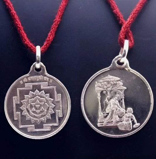 Baglamukhi Yantra Locket / Pendant Pure Silver Activated & Energized