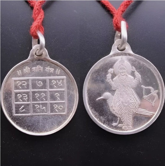 Shani Yantra Locket / Pendant Pure Silver Activated & Energized