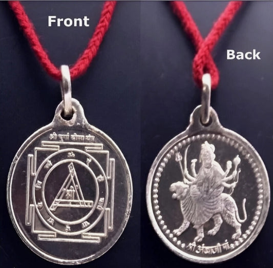 Durga Bisa Yantra Locket / Pendant Pure Silver Activated & Energized