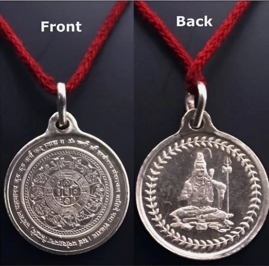 Kailash Dhanraksha Yantra Locket / Pendant Pure Silver Activated & Energized