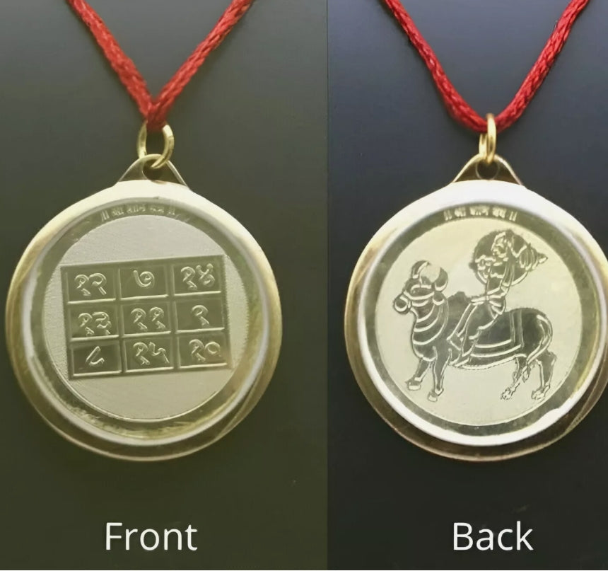 Shani Yantra Locket / Pendant Gold Plated Activated & Energized