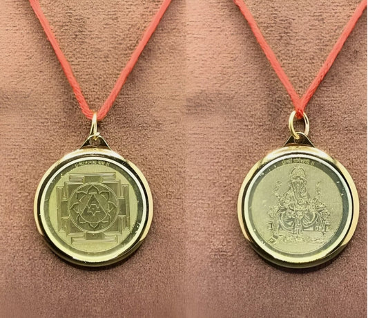 Ganesh Yantra Locket / Pendant Gold Plated Activated & Energized