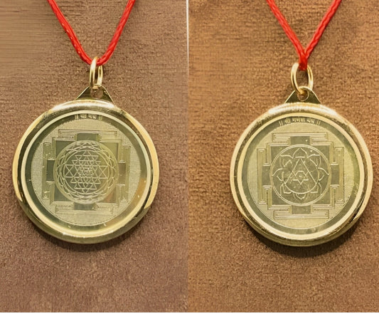 Shree / Shri Yantra Locket / Pendant Gold Plated Activated & Energized