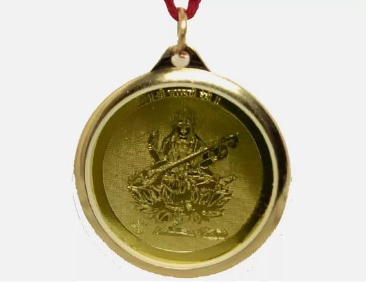 Saraswati Yantra Locket / Pendant Gold Plated Activated & Energized