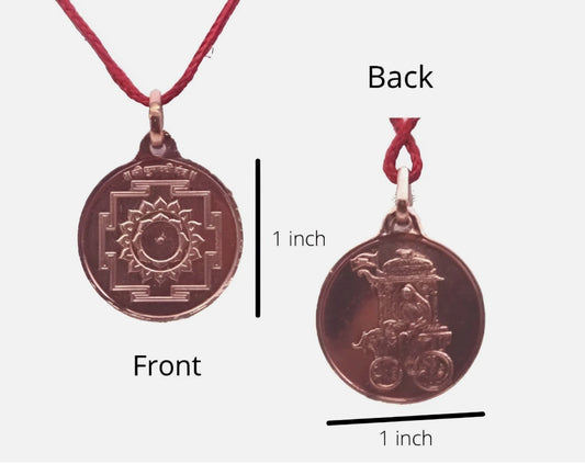 Dhumavati Yantra Locket / Pendant Pure Copper Activated & Energized