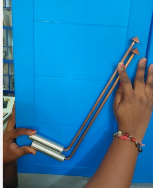Copper Dowsing Rod 15 Inch L Shaped Vastu Product For Detecting Objects Set Of 2