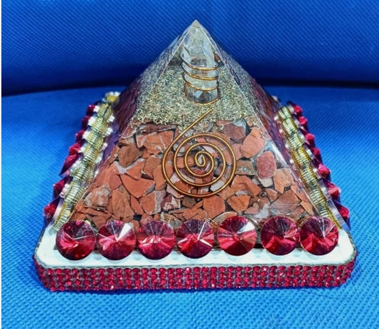 Orange Carnelian Crystal Pyramid Energized For Healing & Chakra Balancing 3 Inch