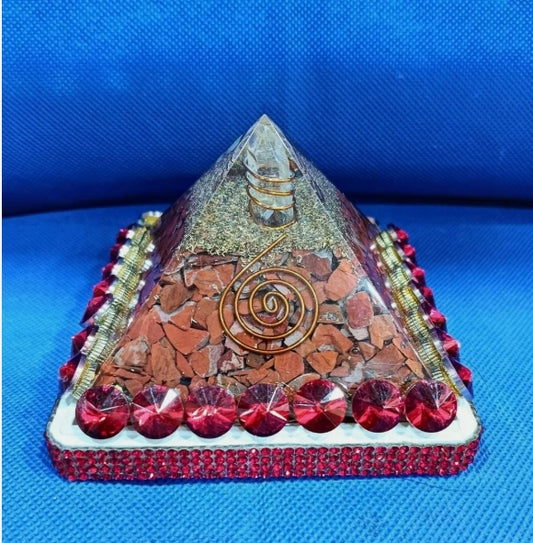 Red Carnelian Crystal Pyramid 3 Inch Energized & Activated For Vastu Correction