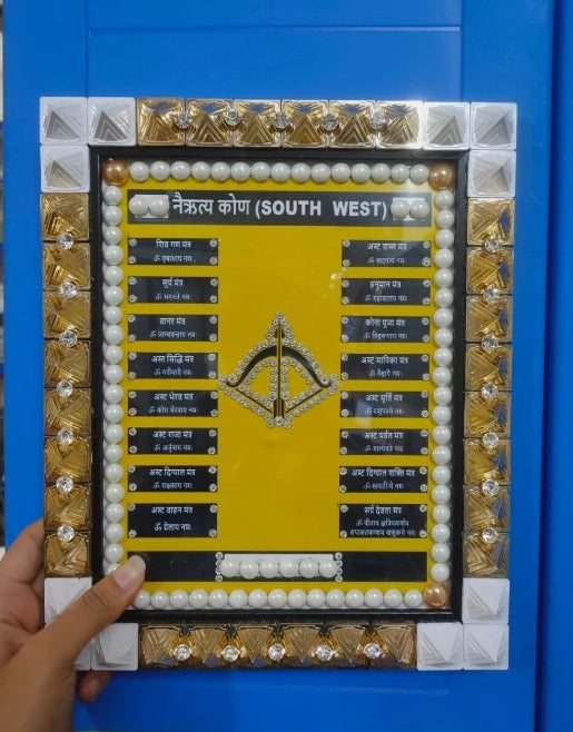 South West Disha/Direction Frame With Pyramid & Mantra For Vastu Dosh Nivaran