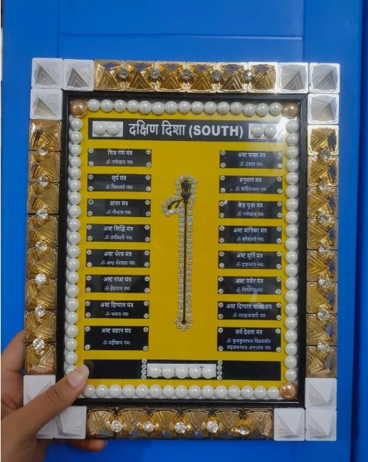South Disha/Direction Pyra Frame With Pyramid & Mantra For Vastu Dosh Nivaran