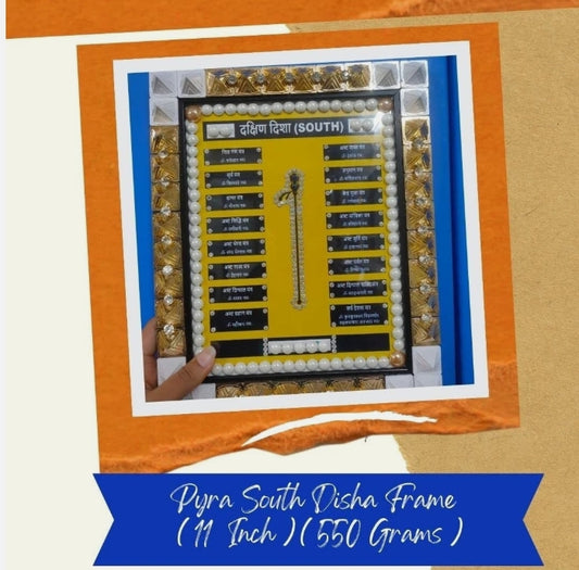 South Disha/Direction Pyra Frame With Pyramid & Mantra For Vastu Dosh Nivaran