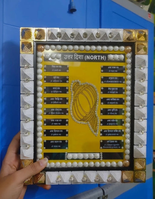 North Disha/Direction Pyra Frame With Pyramid & Mantra For Vastu Dosh Nivaran