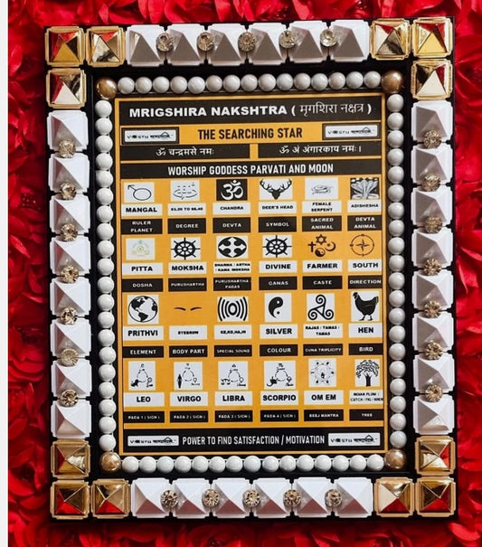 Mrigshira Nakshatra Frame Combine Power Of Yantra/Mantra/Pyramid Energized