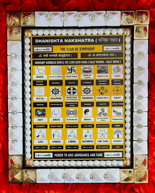 Dhanishta Nakshatra Frame Combine Power Of Yantra/Mantra/Pyramid Energized