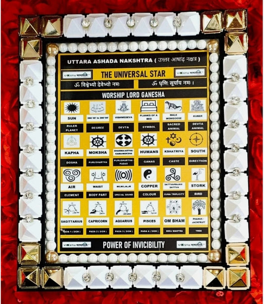 Uttar Ashada Nakshatra Frame Combine Power Of Yantra/Mantra/Pyramid Energized