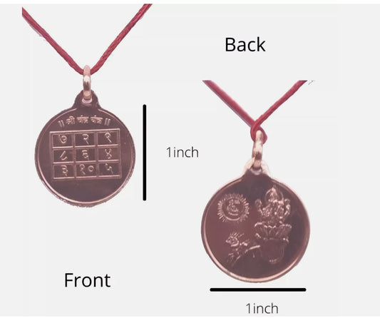 Chandra Yantra Locket / Pendant Pure Copper Activated & Energized