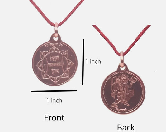 Hanuman Yantra Locket / Pendant Pure Copper Activated & Energized
