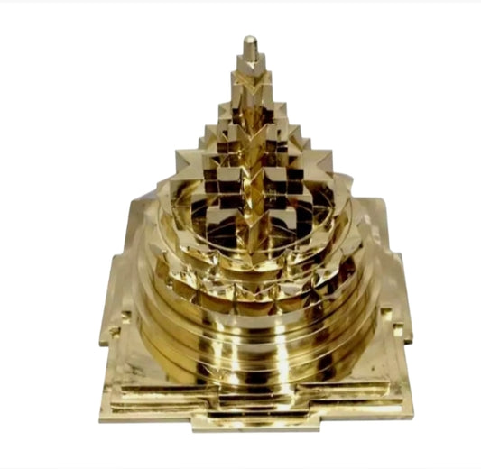 Meru Shree Yantra Pyramid In Alloy Metal Solid 7 Inches Energized