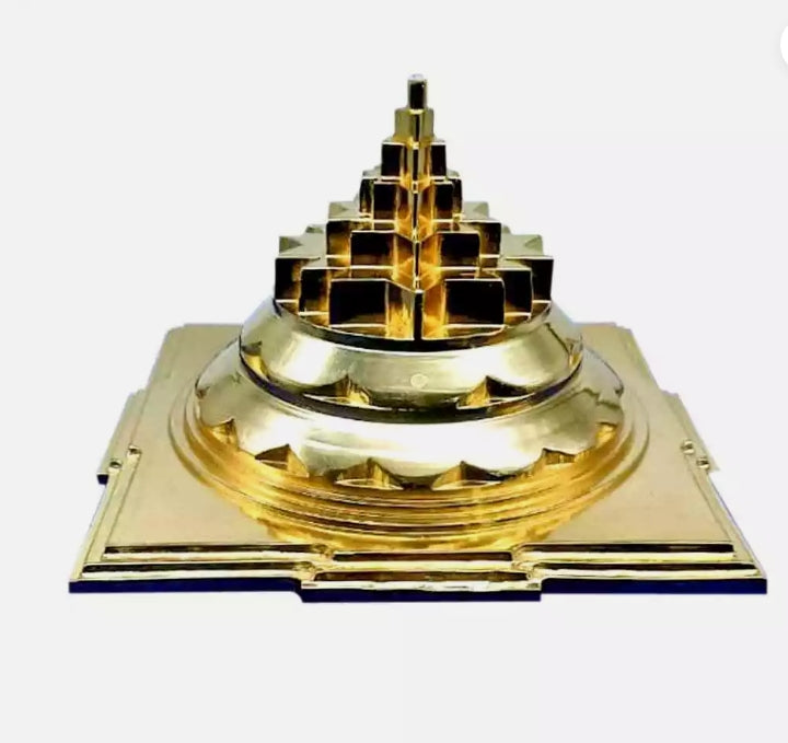 Meru Shree Yantra Pyramid In Alloy Metal 6 Inches Hollow Energized