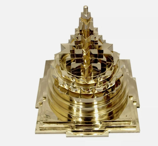 MahaMeru Shree Yantra Pyramid In Alloy Metal 12 Inches Energized