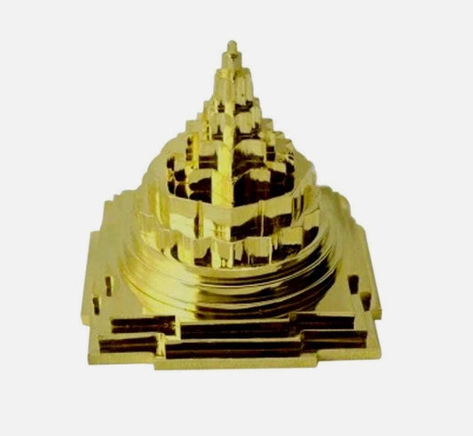 Meru Shree Yantra Pyramid In Alloy Metal 4 Inches Energized